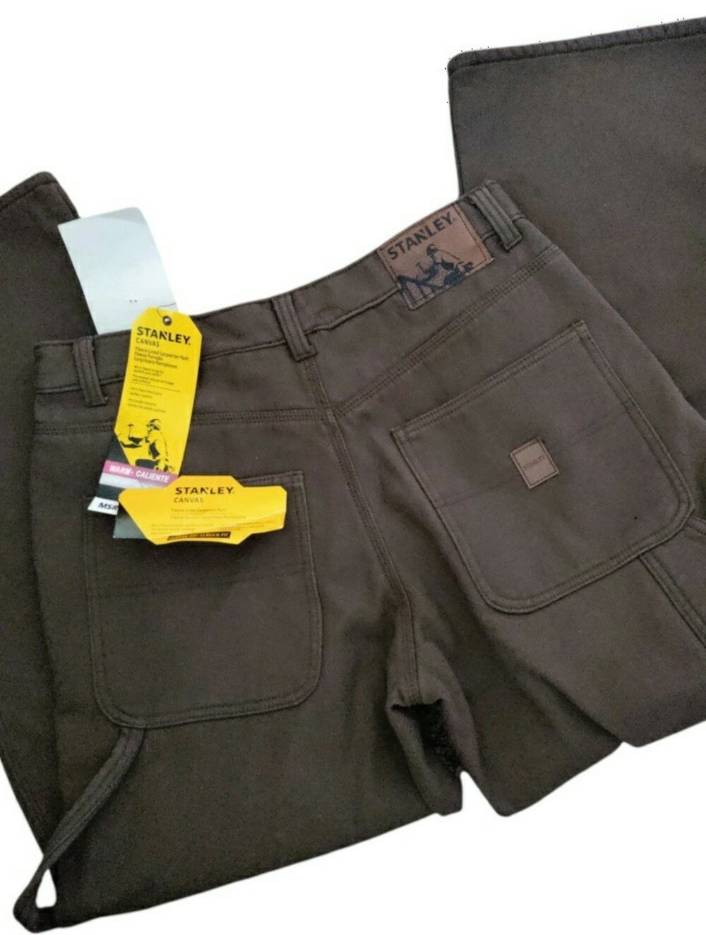 Stanley Fleece Lined Carpenter Jeans Chocolate Brown Workwear NWT